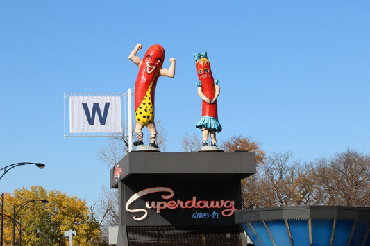 Chicago Superdawg photo, Cubs World Series win flag picture, city art photography, print or canvas large wall decor 12x16 16x20 20x30 30x45