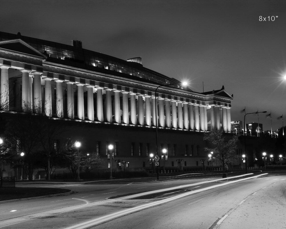 Soldier Field print, Chicago photo, Chicago Bears art, black and white photography, Chicago architecture, large wall decor, 8x10 16x20 30x45