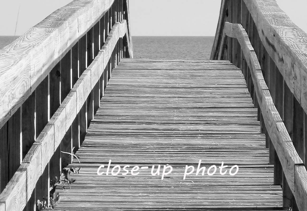 Beach decor, ocean wall art, St George Island photo print, black and white photography, pier picture on paper or canvas, 5x7 to 24x36 inches