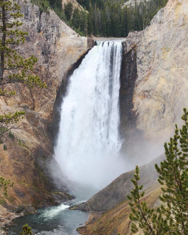 VERTICAL Yellowstone Falls photo print, Wyoming decor, wall art, American West photography, large paper or canvas picture 5x7 to 24x36"
