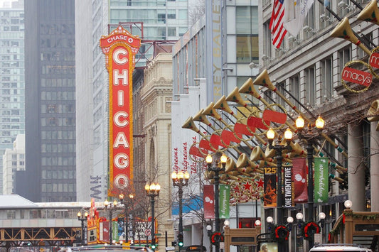Chicago Theater photo print, Chicago State Street picture, city photography wall art, large paper or canvas decor 5x7 8x10 12x16 30x40 32x48
