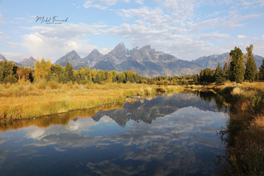 Grand Teton photo print, Wyoming photography, wall art decor, mountains reflections, large paper or canvas picture, 5x7 to 32x48 inches