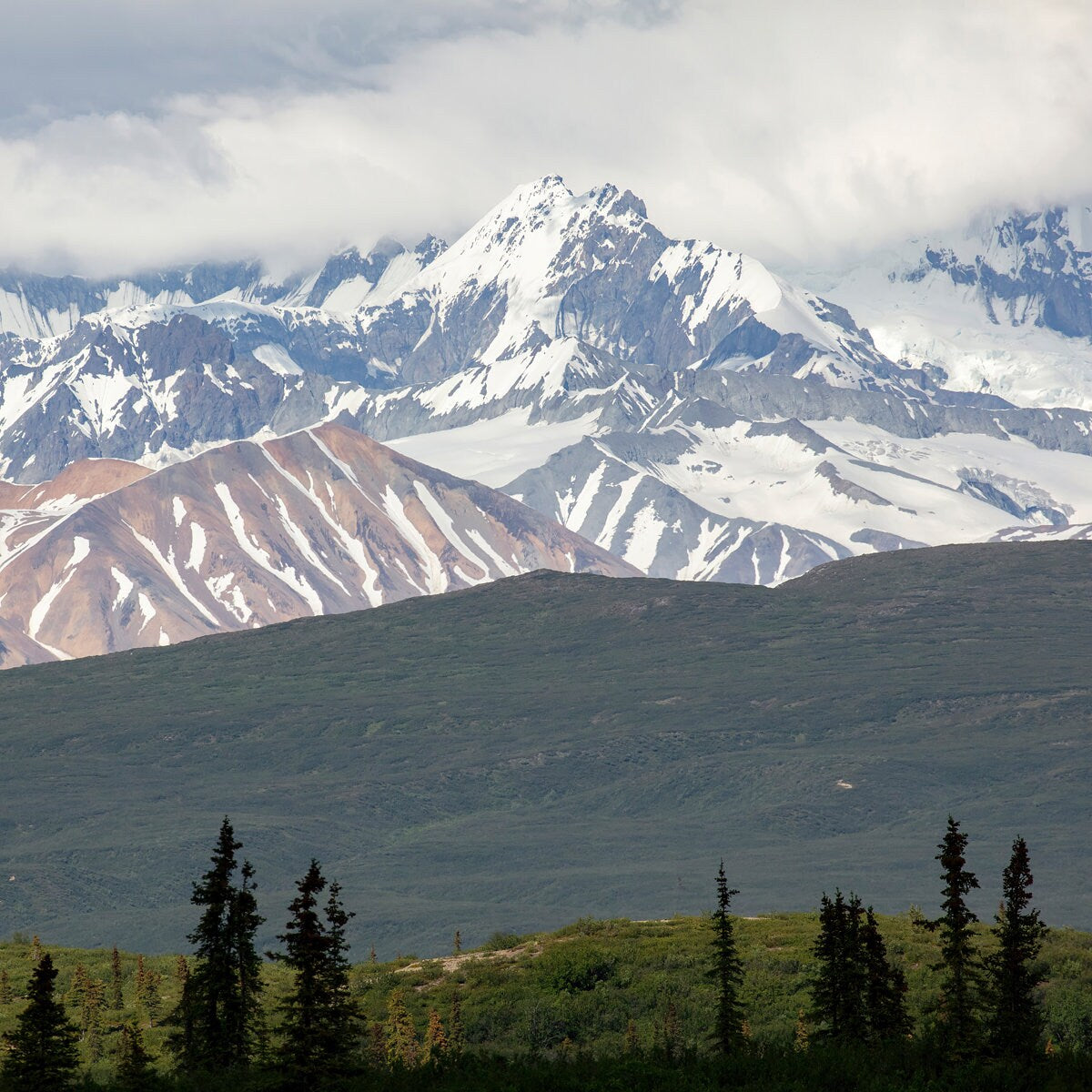 Alaska photo print, Denali Highway mountains photo, mountain photography, wall art decor, large paper or canvas picture, 5x7 to 40x60"