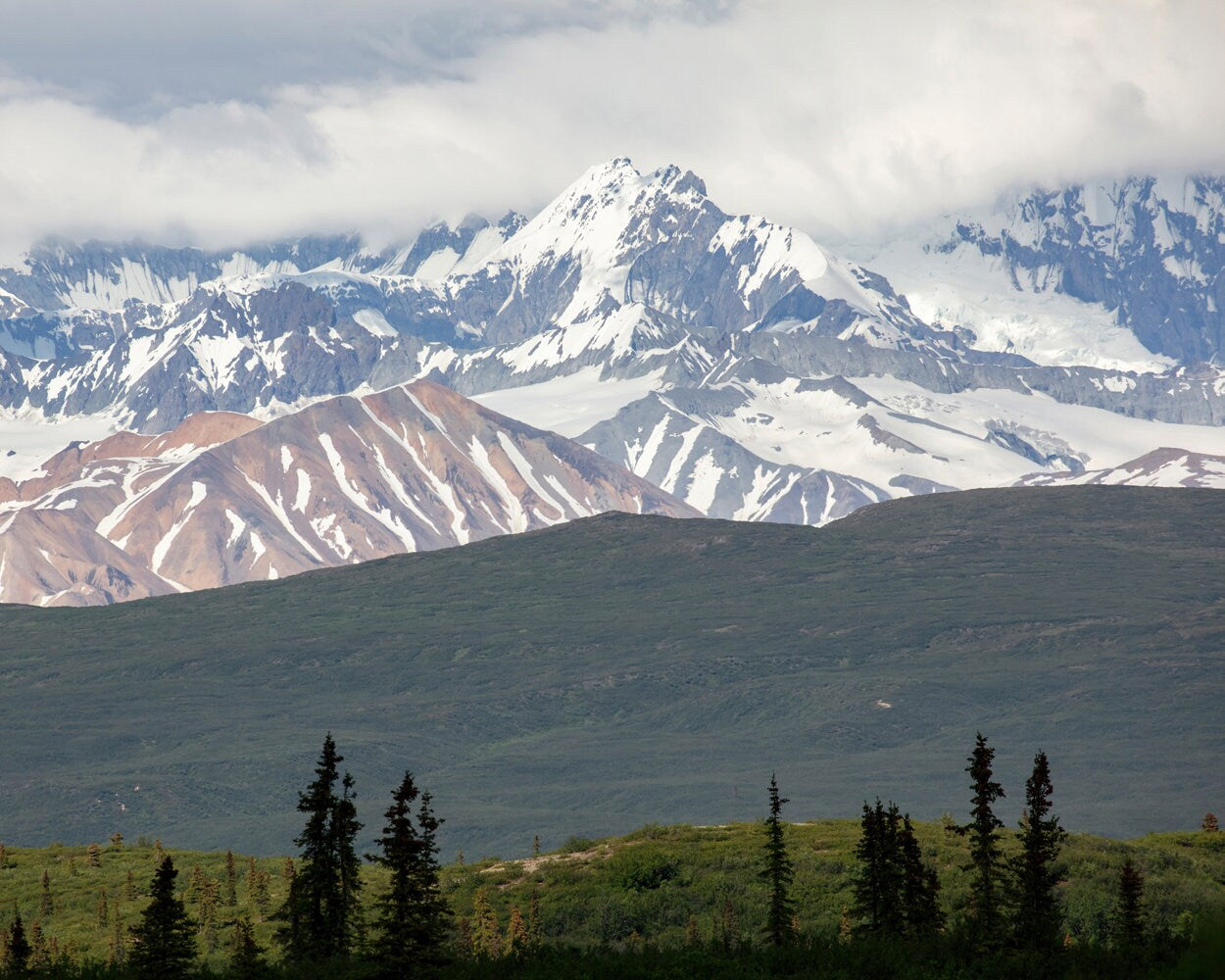 Alaska photo print, Denali Highway mountains photo, mountain photography, wall art decor, large paper or canvas picture, 5x7 to 40x60"