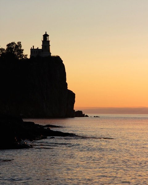 VERTICAL Split Rock Lighthouse photo print, Lake Superior art photography, sunrise picture, large paper/ canvas wall decor 8x10 11x14 24x36