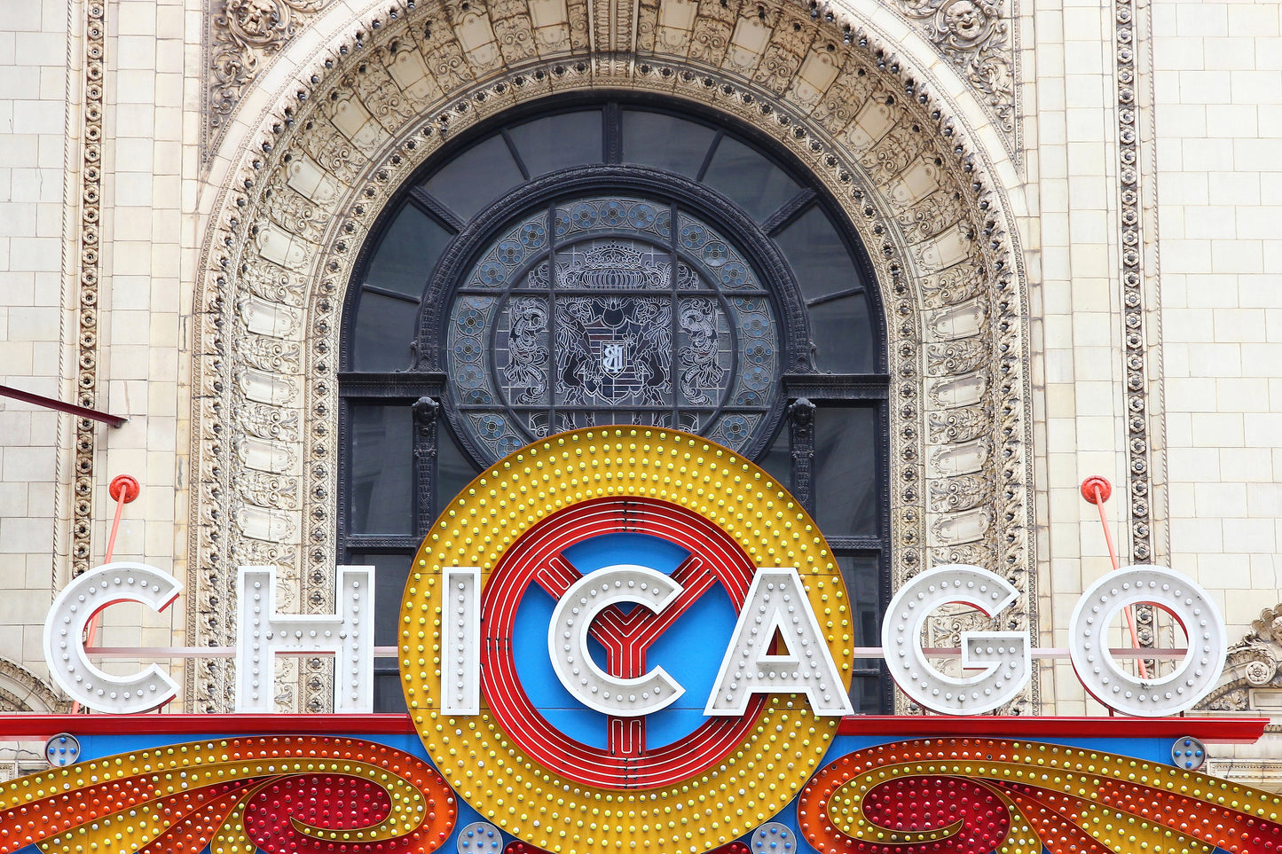 Chicago Theater wall art, Chicago architecture, neon sign in color, Chicago framed art, Chicago photo print, canvas decor, 5x7 to 32x48