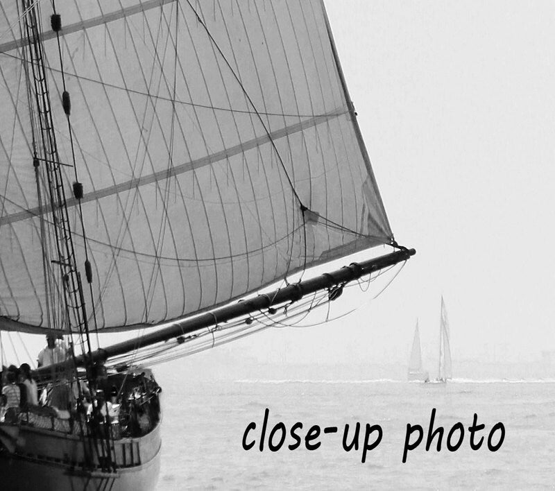 Sailboat photo print, black and white ship, nautical art photography, large Lake Michigan paper or canvas wall decor 8x10 11x14 16x20 30x45