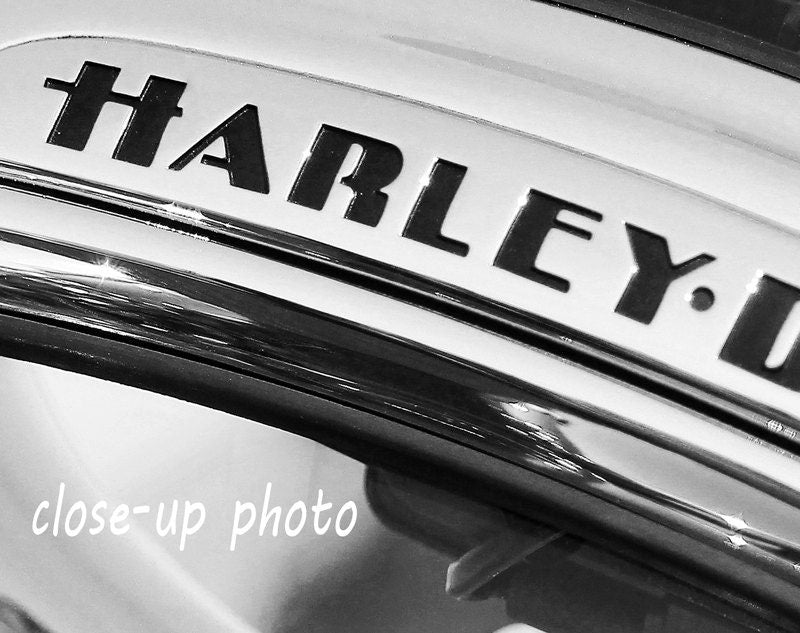 Harley Davidson art photo print, black and white motorcycle gift, paper or canvas, large photography wall decor, 5x7 8x10 11x14 16x20 32x48