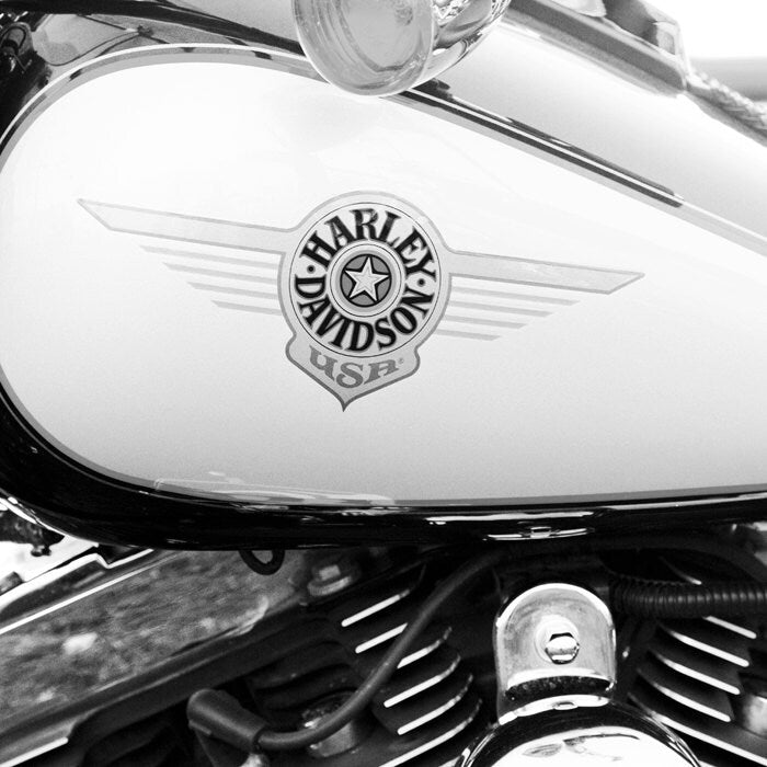 Harley Davidson photo print, black and white art photography, motorcycle picture, large paper or canvas wall decor 8x10 11x14 16x20 20x24