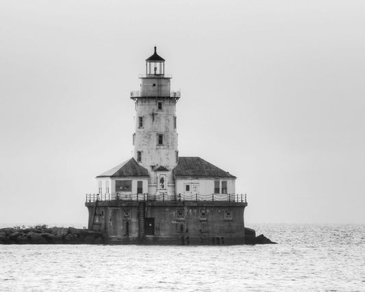 Chicago Lighthouse photo print, Lake Michigan photography art, paper or canvas wall decor, 5x7 8x10 11x14 12x18 16x20 20x30