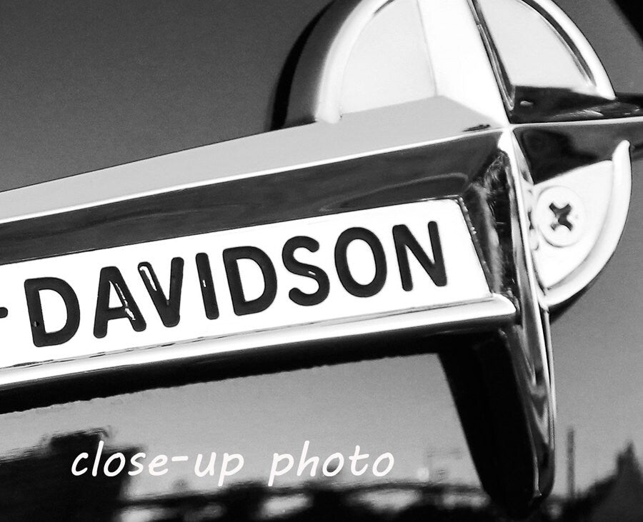 Harley Davidson photo print, motorcycle photography art, black and white picture, paper or canvas wall decor 5x7 8x10 11x14 16x16 to 24x36