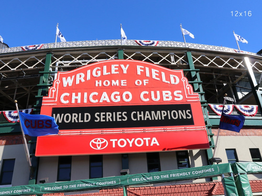 Chicago Cubs World Series picture, large photo or canvas, Wrigley Field print, wall art gift, sports baseball decor 8x10 11x14 20x30 30x45