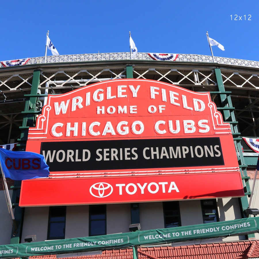 Chicago Cubs World Series picture, large photo or canvas, Wrigley Field print, wall art gift, sports baseball decor 8x10 11x14 20x30 30x45