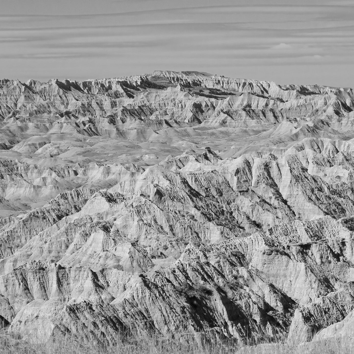 Badlands photo print, black and white South Dakota wall art, National Park photography decor, large paper or canvas picture, 5x7 to 20x30"