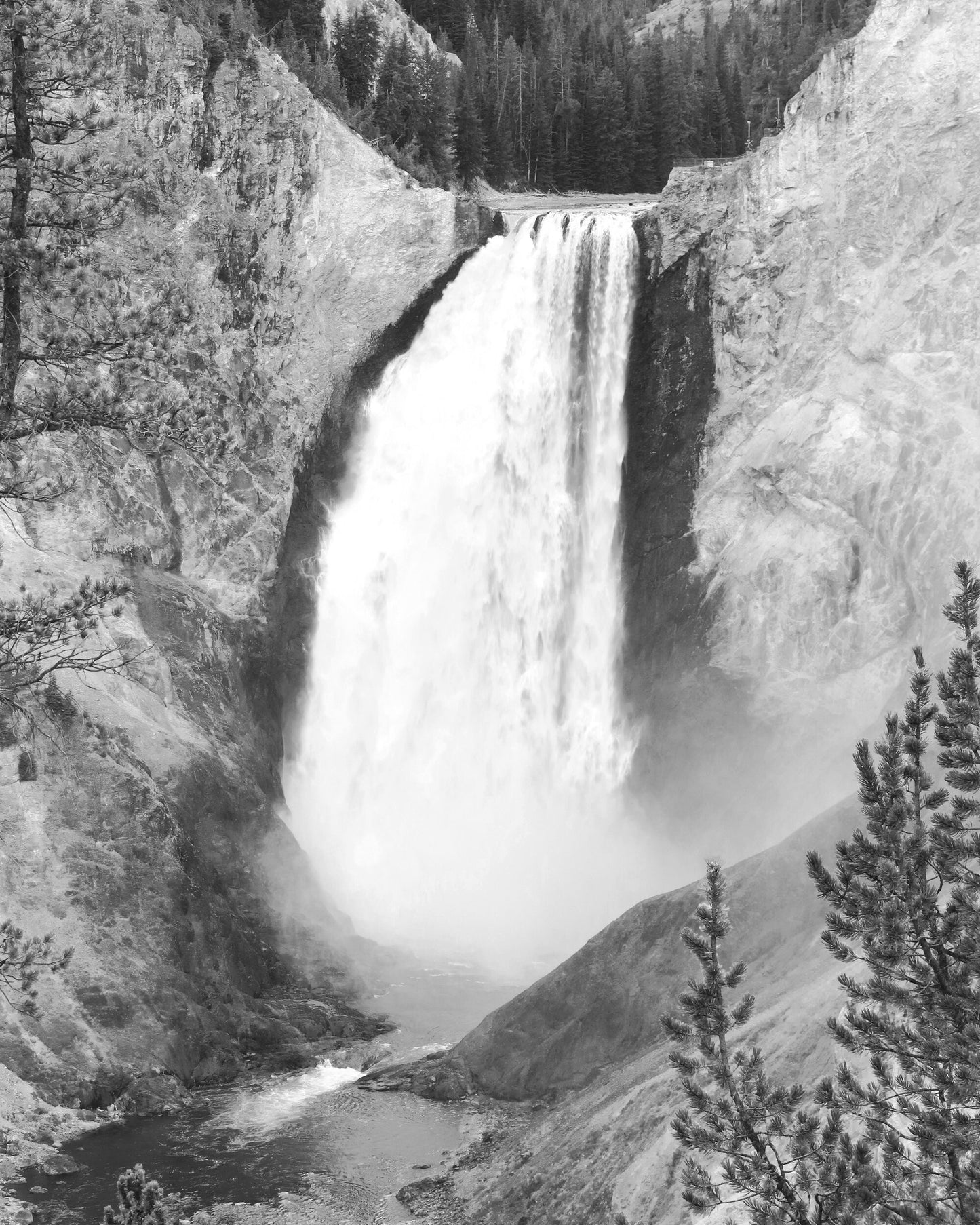 VERTICAL Yellowstone Falls photo print, Wyoming decor, wall art, American West photography, large paper or canvas picture 5x7 to 24x36"