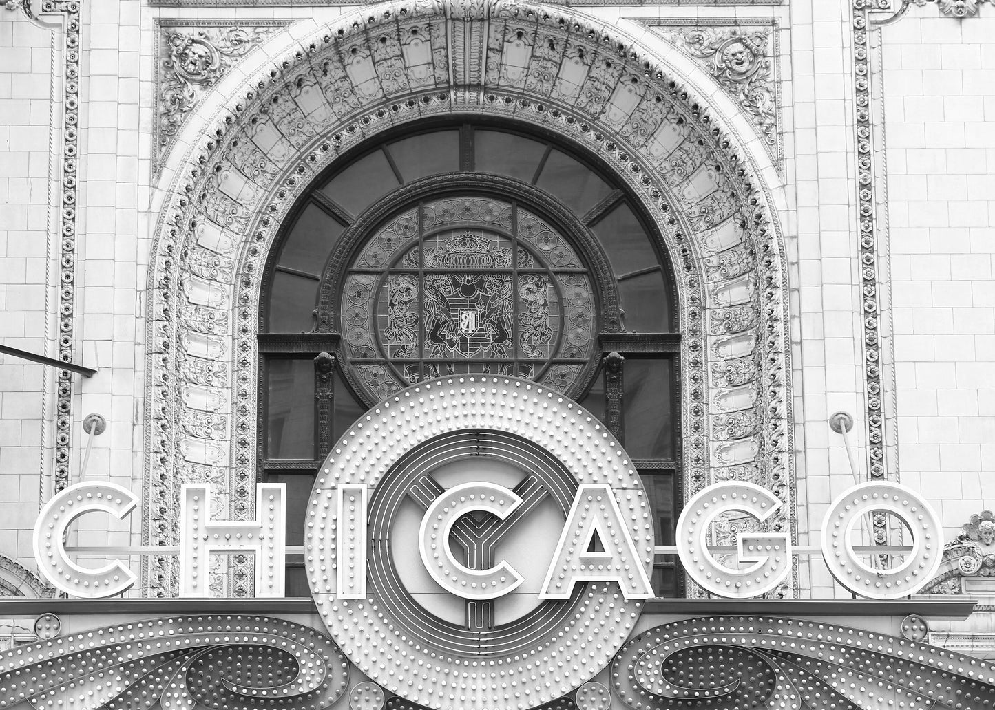 Chicago Theater photo print, black and white Chicago photography wall art, Chicago architecture, Chicago wall art, 5x7 12x18 16x24 to 32x48