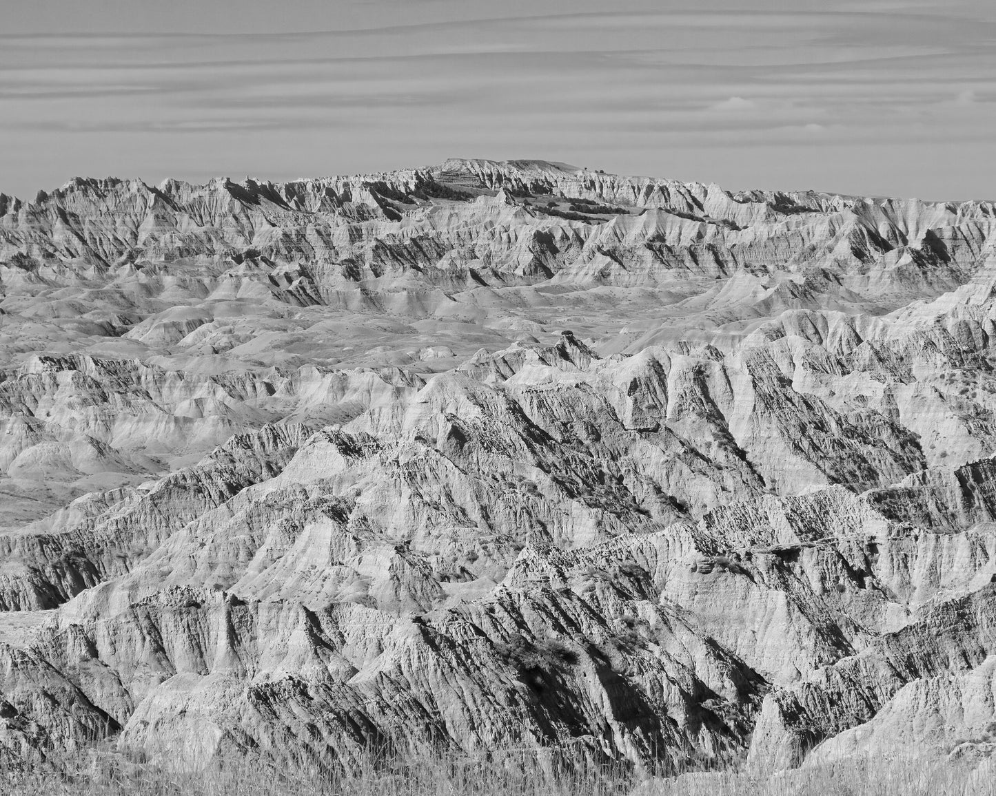 Badlands photo print, black and white South Dakota wall art, National Park photography decor, large paper or canvas picture, 5x7 to 20x30"