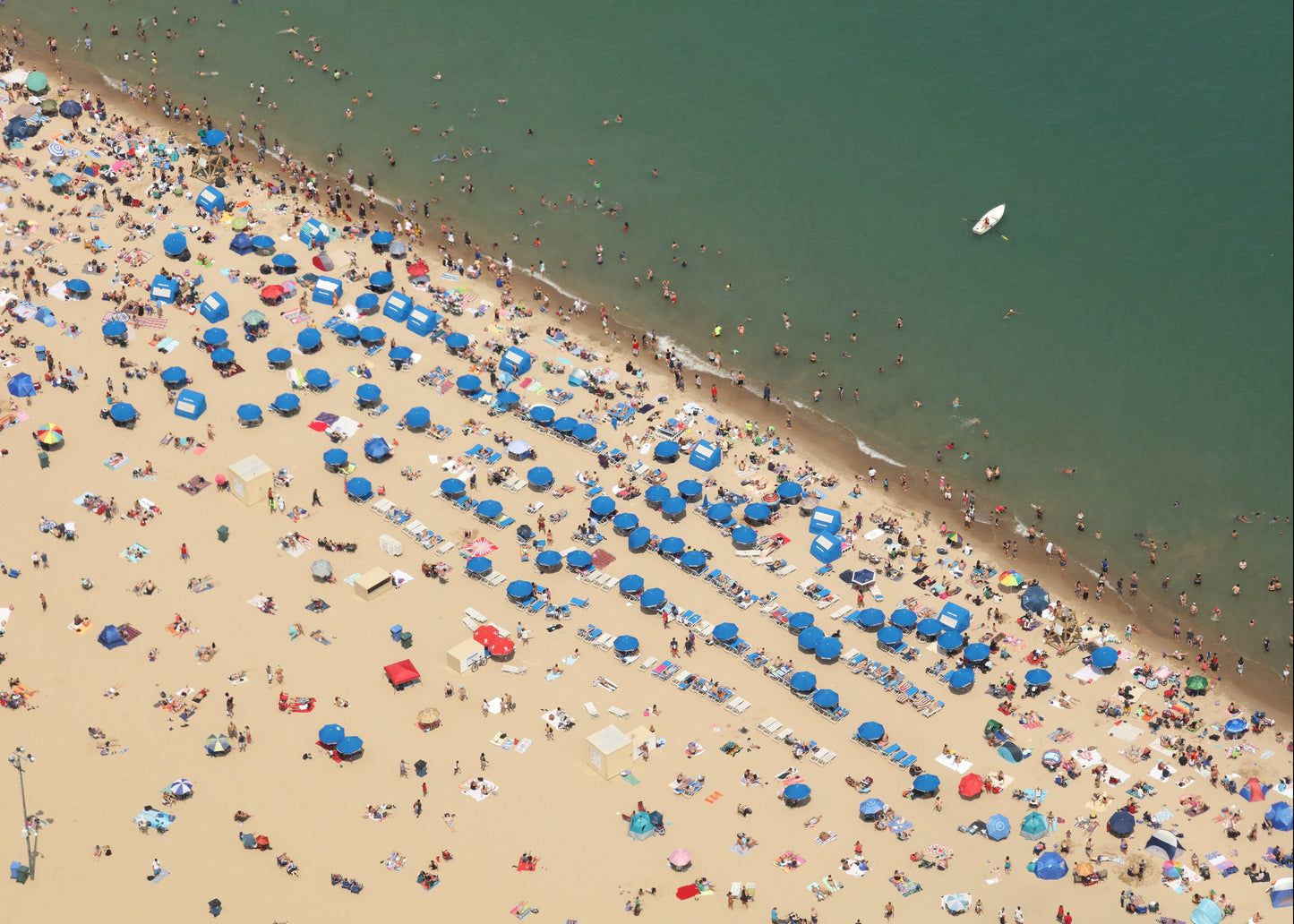 Chicago Beach wall art, colorful Chicago art, summer decor, umbrellas on beach, large Chicago print, large Chicago canvas, 5x7 to 32x48"