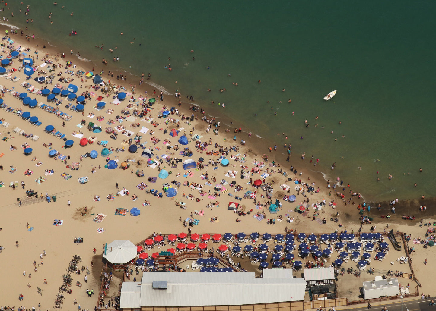 Chicago Beach wall art, colorful Chicago art, summer decor, umbrellas on beach, large Chicago print, large Chicago canvas, 5x7 to 32x48"