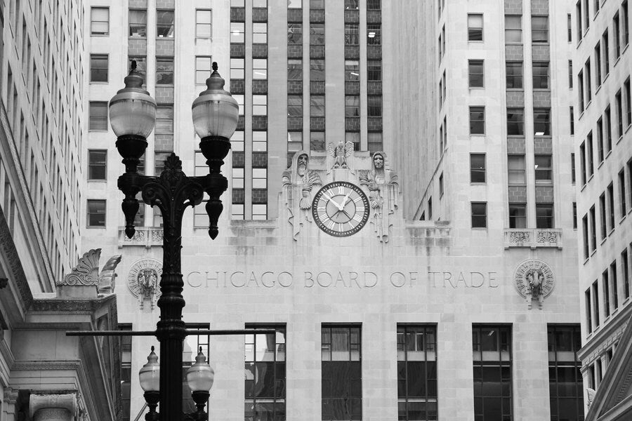 Chicago city photo print, black and white art photography, large Board of Trade picture, paper canvas wall decor 8x10 11x14 16x20 24x36