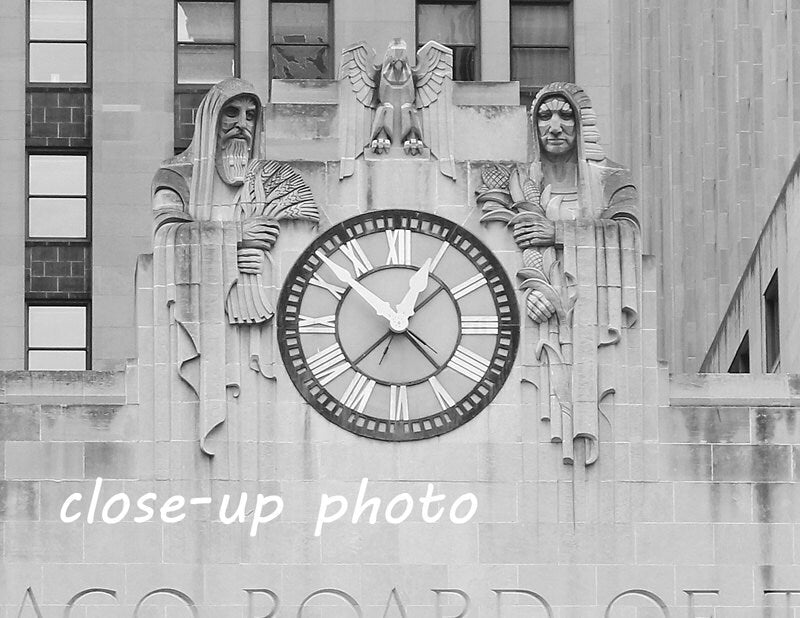 Chicago city photo print, black and white art photography, large Board of Trade picture, paper canvas wall decor 8x10 11x14 16x20 24x36