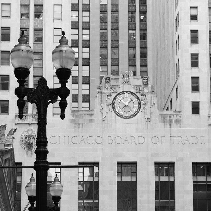 Chicago city photo print, black and white art photography, large Board of Trade picture, paper canvas wall decor 8x10 11x14 16x20 24x36