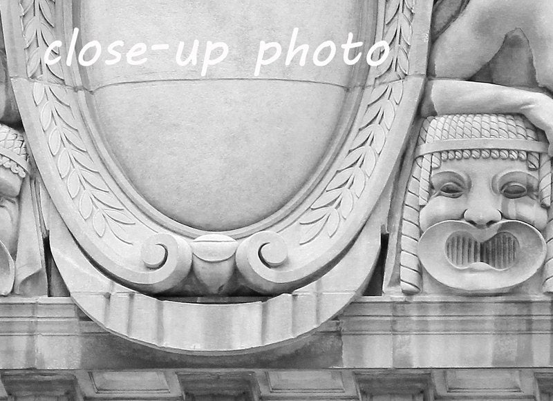 Chicago picture, wall art decor, Civic Opera House photo print, black and white photography, large paper or canvas, 5x7 8x10 11x14 to 24x36"